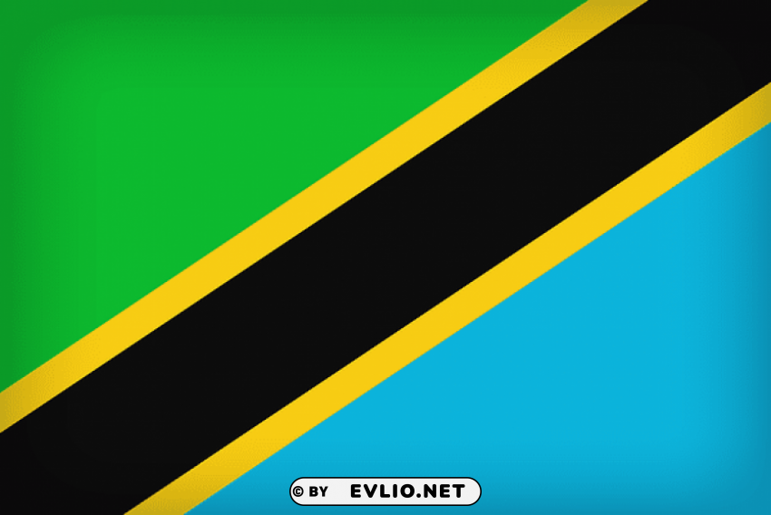 tanzania large flag Transparent PNG Isolated Illustration