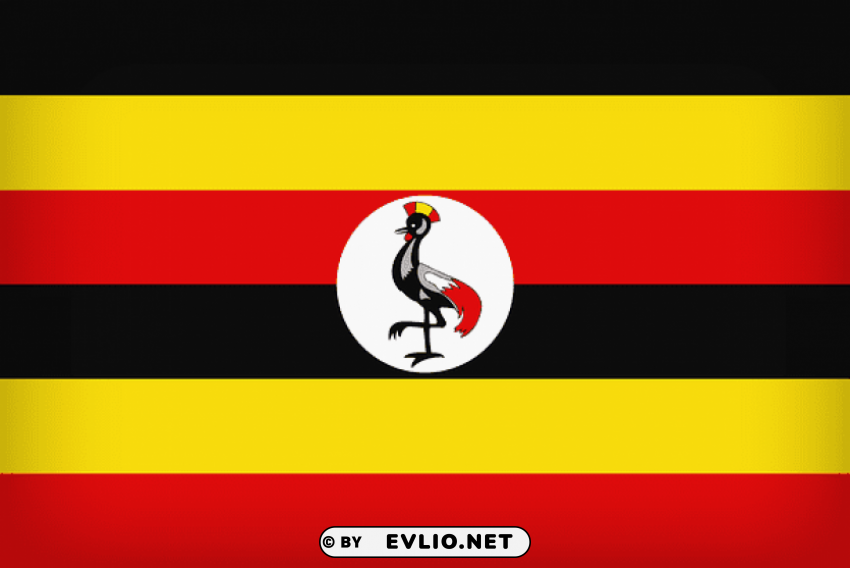 uganda large flag Clean Background Isolated PNG Character