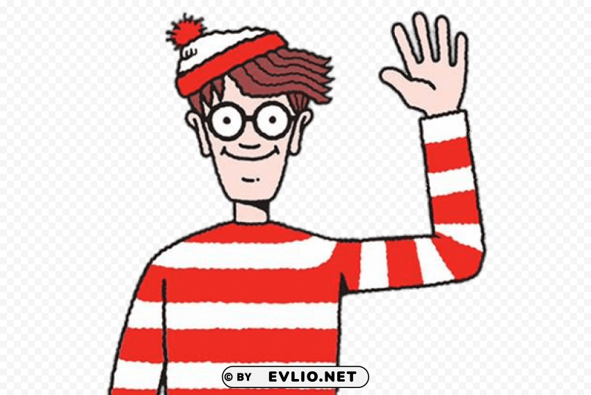 wally waving goodbye Isolated Illustration on Transparent PNG