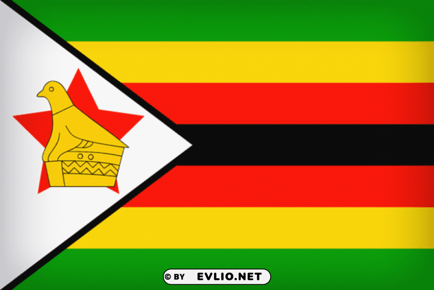 zimbabwe large flag Alpha channel transparent PNG
