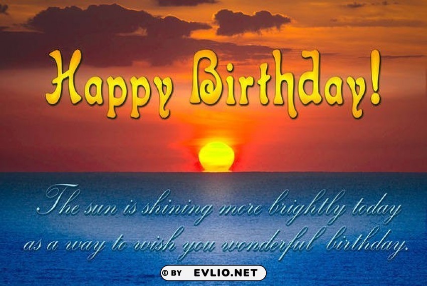 happy birthday card with sun Isolated Design Element in HighQuality Transparent PNG