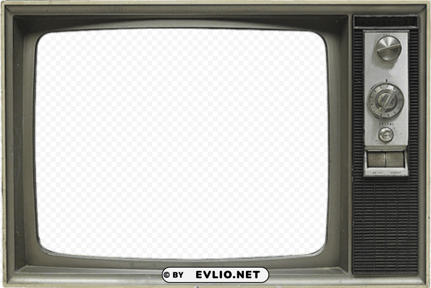 old grey tv set PNG file with no watermark