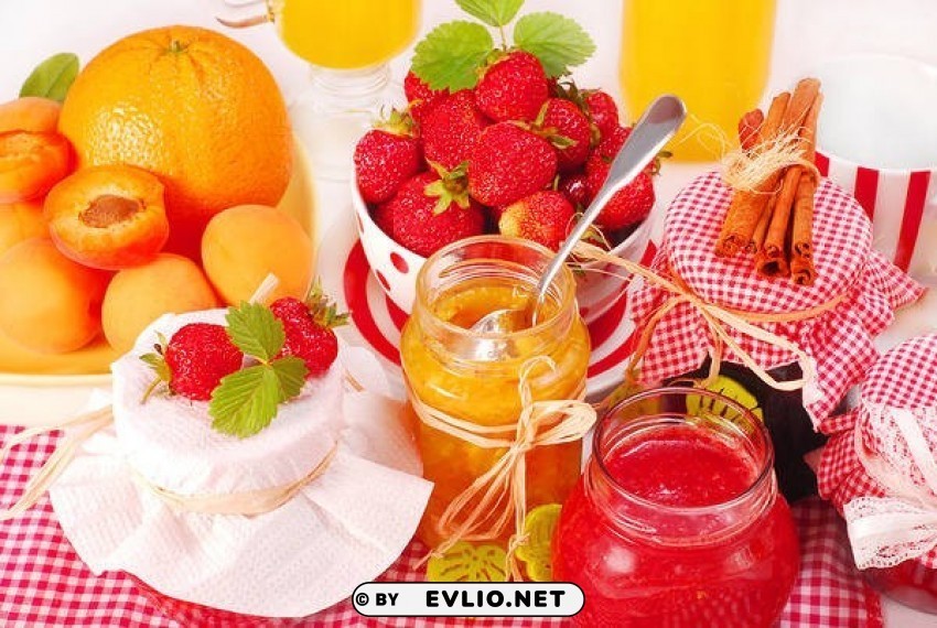 fruits and jam Isolated Artwork on HighQuality Transparent PNG