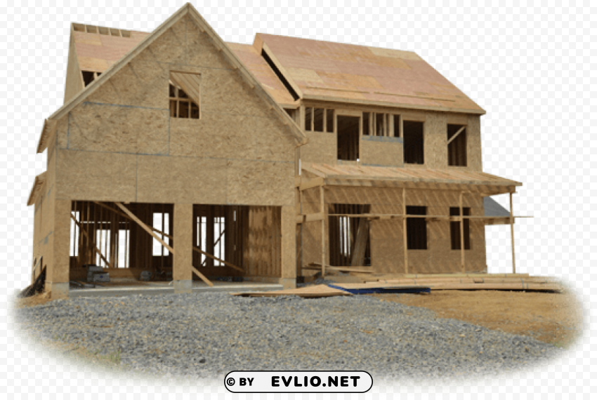 New House Construction ClearCut PNG Isolated Graphic