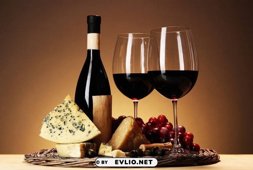 red wine and cheese PNG images with clear alpha channel