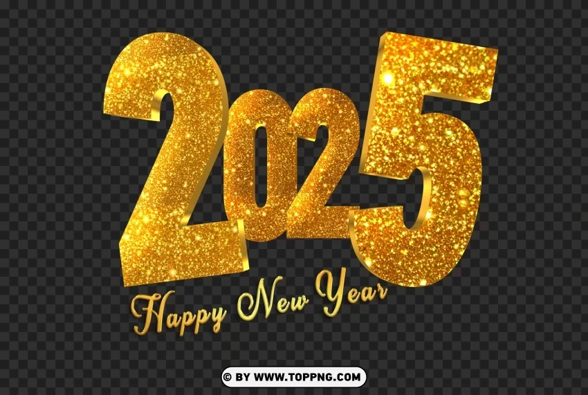 2025 Gold Glitter  Clipart Images Transparent PNG Image Free