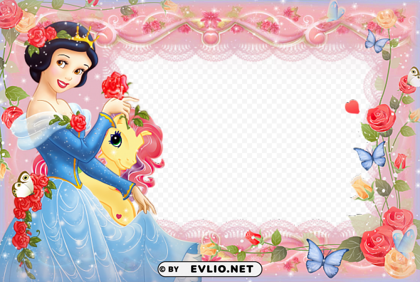 girls frame with princess snow white HighQuality PNG Isolated on Transparent Background