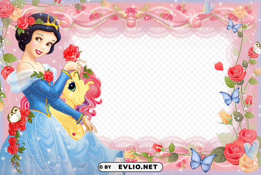 Girls Frame With Princess Snow White HighQuality PNG Isolated On Transparent Background