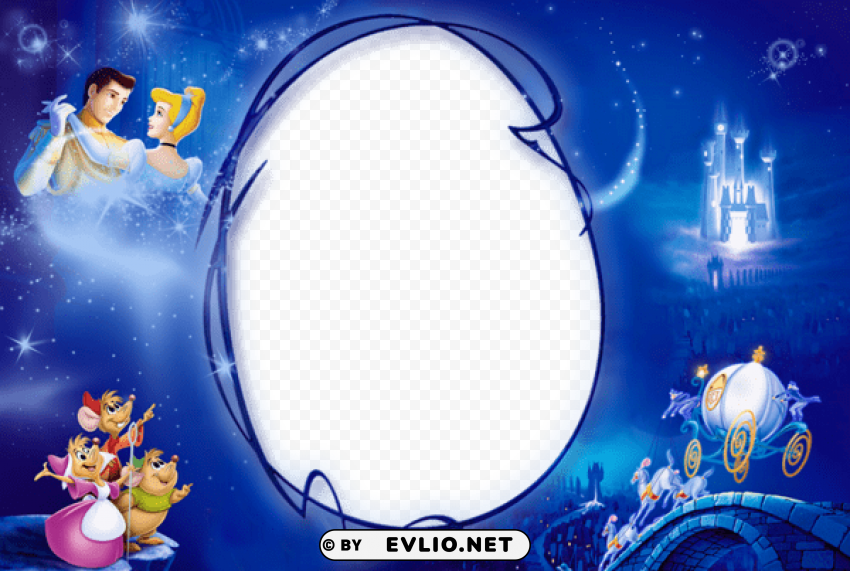 kidsframe with princess cinderella Isolated Illustration in HighQuality Transparent PNG