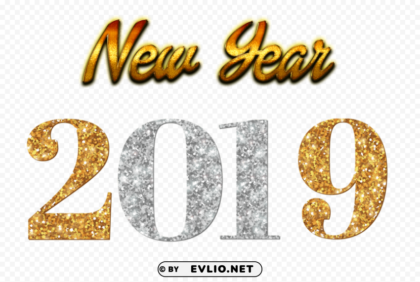 new year 2019 Isolated Object on HighQuality Transparent PNG png images background -  image ID is ee15c4b1