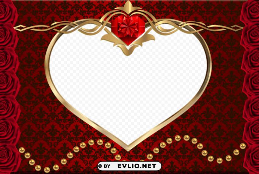 red romanticframe PNG transparent photos for design