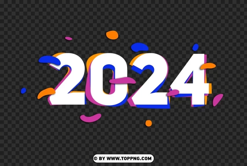 Shiny Colorful Clipart for the 2024 New Year PNG free transparent - Image ID afbf1d76