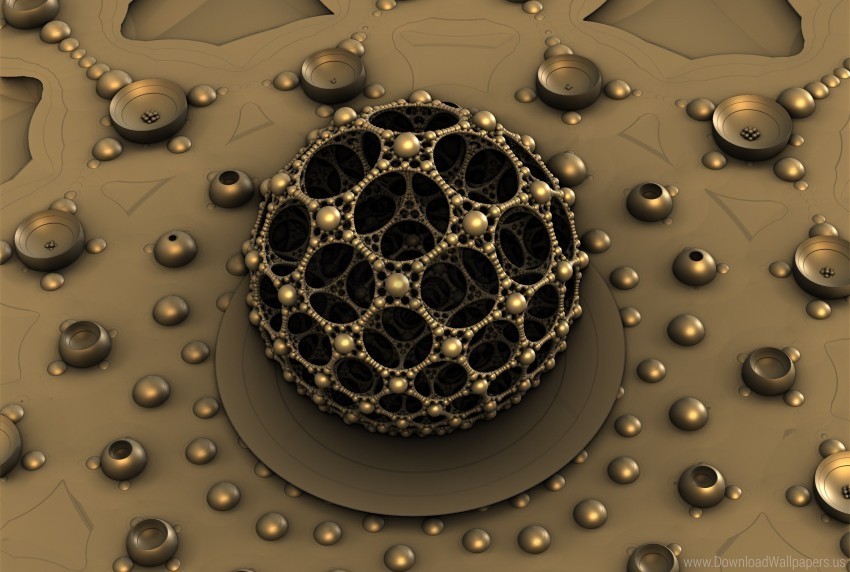 balls fractal shape wallpaper PNG Image with Transparent Isolated Design