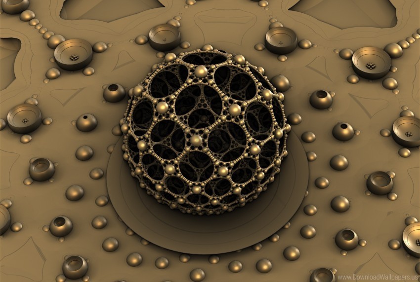 Balls Fractal Shape Wallpaper PNG Image With Transparent Isolated Design