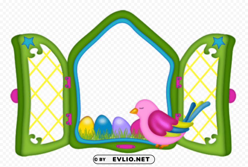 easter window with eggs and chicken PNG images with transparent canvas comprehensive compilation