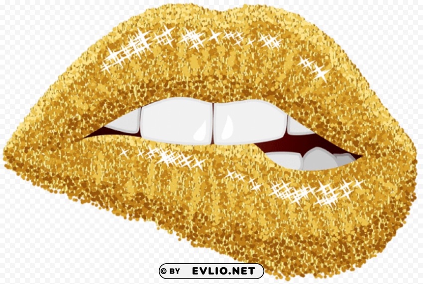 Gold Lips PNG Files With No Background Free