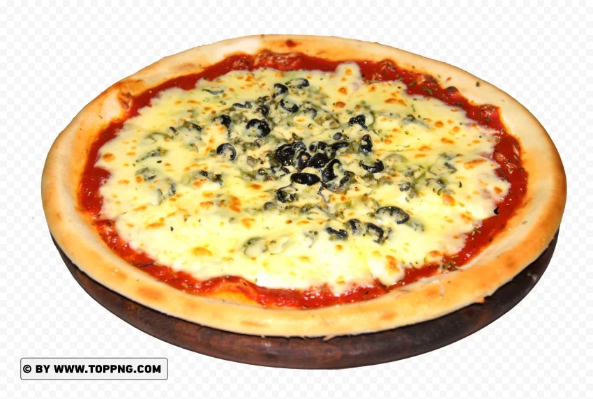 High Resolution Cheese Pizza on Wooden Plate PNG images free download transparent background