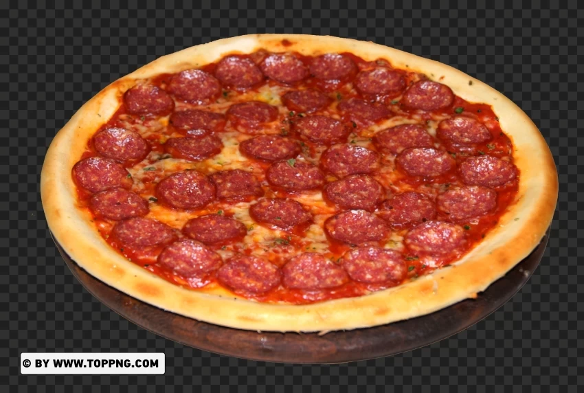Wooden Plate Pepperoni Pizza Transparent PNG images for banners - Image ID 1b588c33