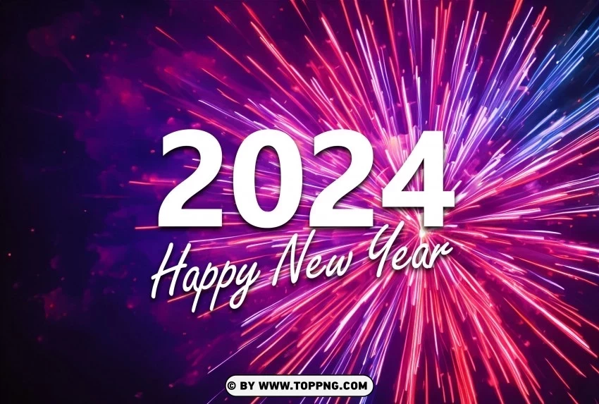 Brighten Your Design New Year 2024 Fireworks Display HD Wallpaper PNG images free
