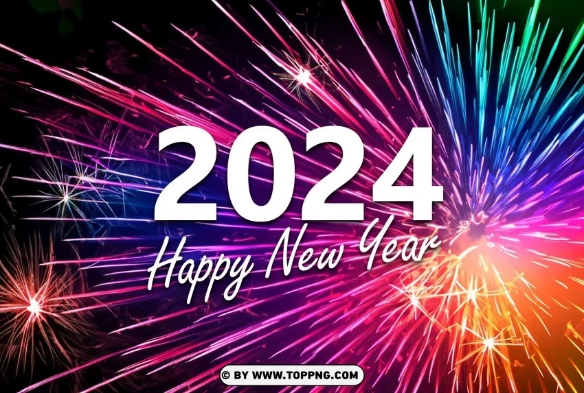 free 4k Wallpaper Happy New Year 2024 Celebration with Fireworks and Bokeh Lights - Image ID 9b2adefc