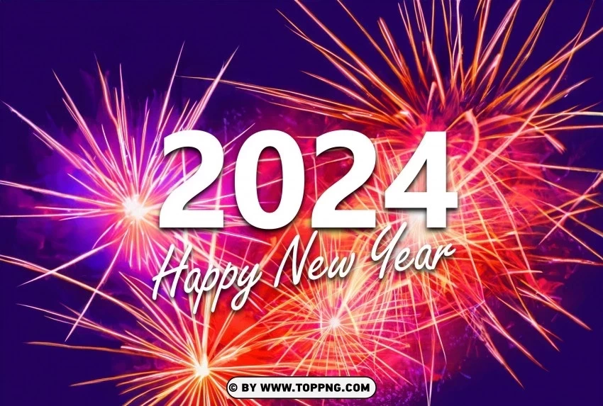 Download the Brilliance New Year 2024 Fireworks HD Wallpaper PNG images for editing