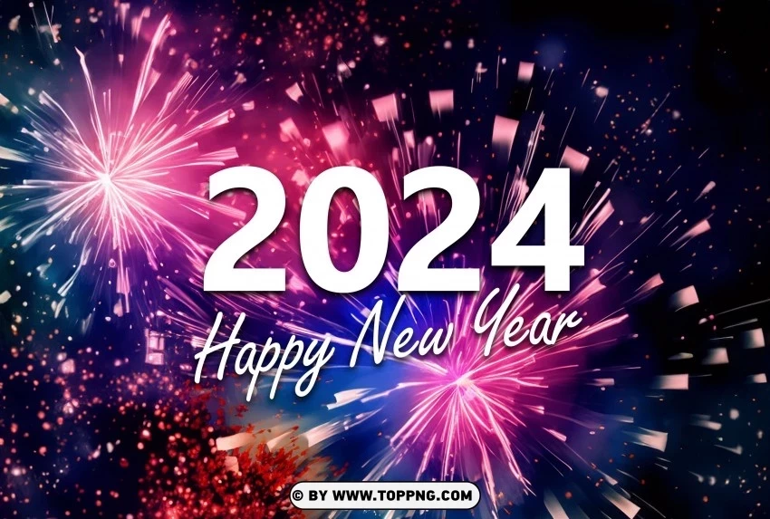 Elevate Your Design New Year 2024 Fireworks Celebration PNG images for merchandise