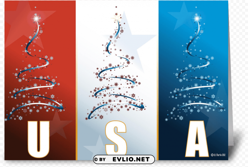 red white blue patriotic christmas card - christmas tree vector PNG images for banners