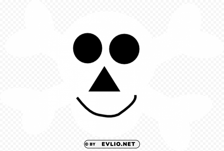 smiling skull and crossbones PNG with no background free download