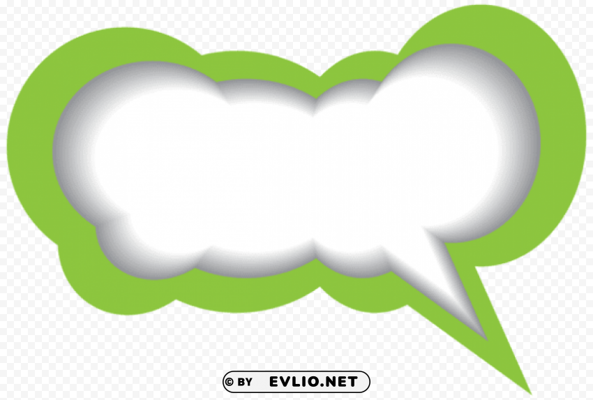 speech bubble green white PNG images with transparent canvas