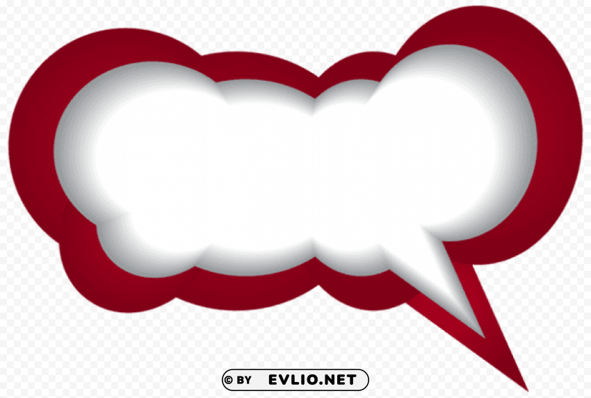 speech bubble red white PNG images with transparent backdrop