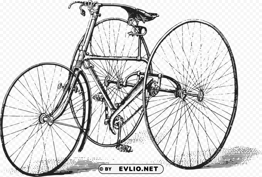 Transparent PNG image Of antique bw bicycle PNG transparent stock images - Image ID 46a3e112