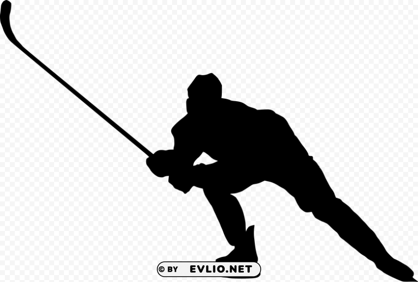 hockey silhouette PNG Image with Clear Background Isolated