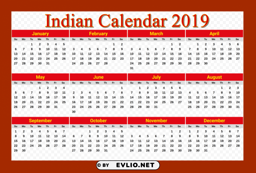 2019 calendar ClearCut Background PNG Isolated Subject png images background -  image ID is fd32f97c