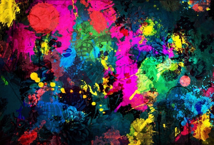 Colorful Paint Splash Wallpaper PNG Transparent Artwork