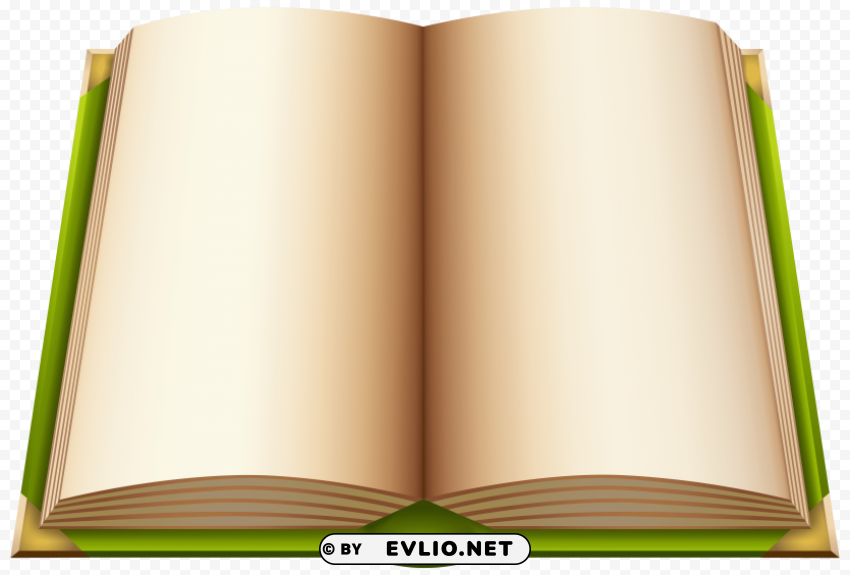 green open book PNG Image with Isolated Graphic