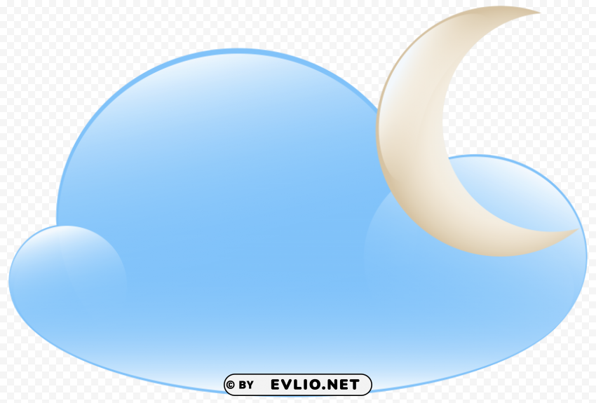 moon and cloud weather icon PNG graphics with alpha transparency bundle