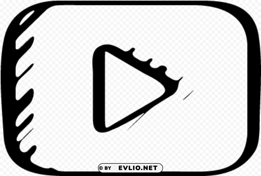 youtube logo sketch Isolated Object on HighQuality Transparent PNG
