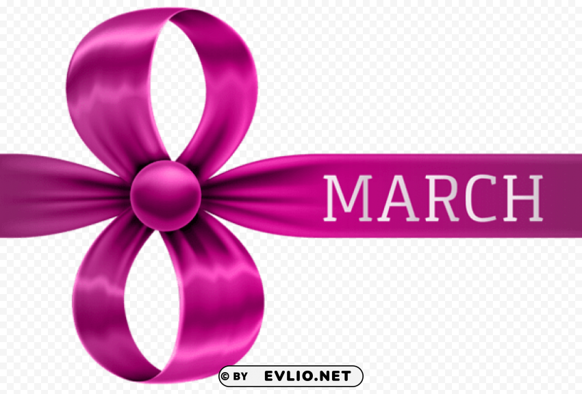 8 march pink bow ClearCut Background PNG Isolated Item