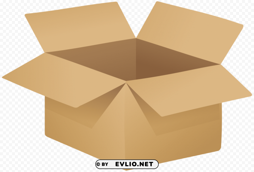 open cardboard box PNG Isolated Illustration with Clear Background