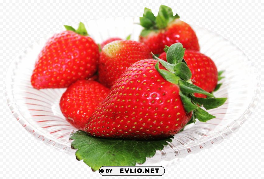 Strawberry In Plate Transparent Picture PNG