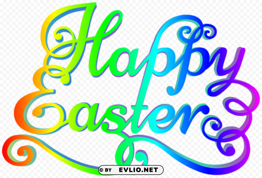 rainbow happy easter Transparent background PNG images complete pack