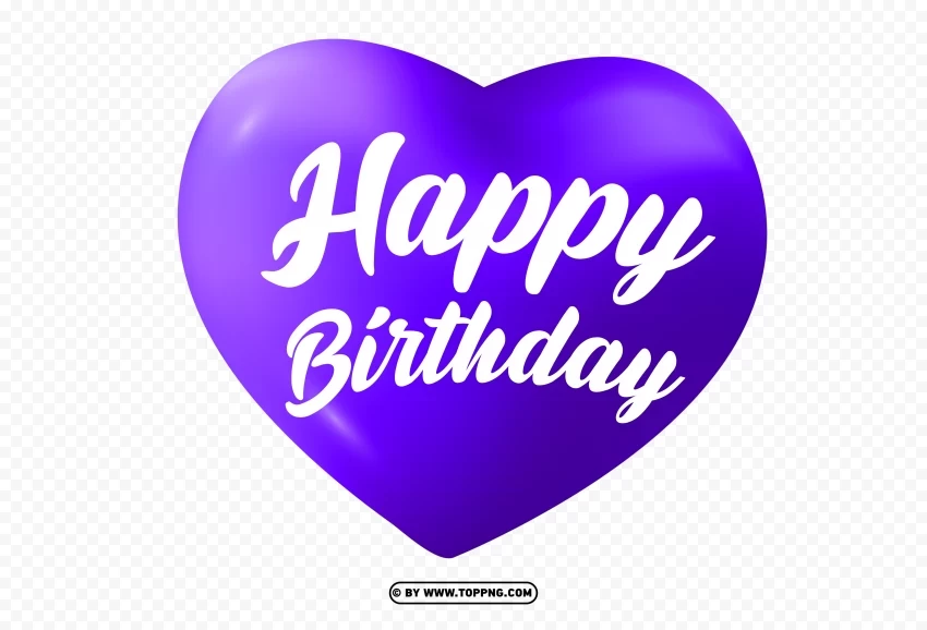 Free happy birthday Blue Heart ClearCut Background PNG Isolated Item