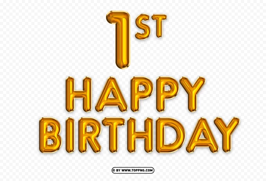 happy 1st birthday gold Clipart Clear PNG pictures compilation - Image ID 061c2eb3