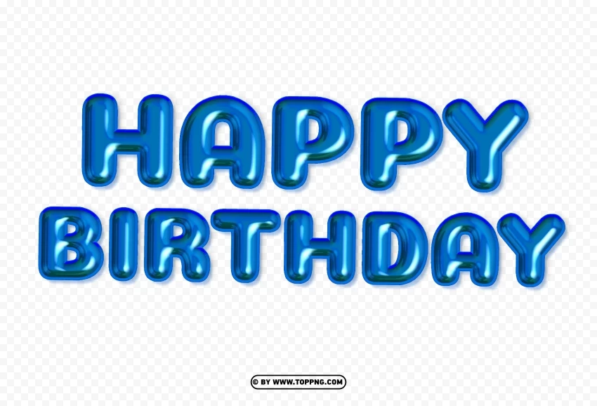 Happy Birthday Blue Balloons Words Free PNG images with alpha channel - Image ID b42d48bf