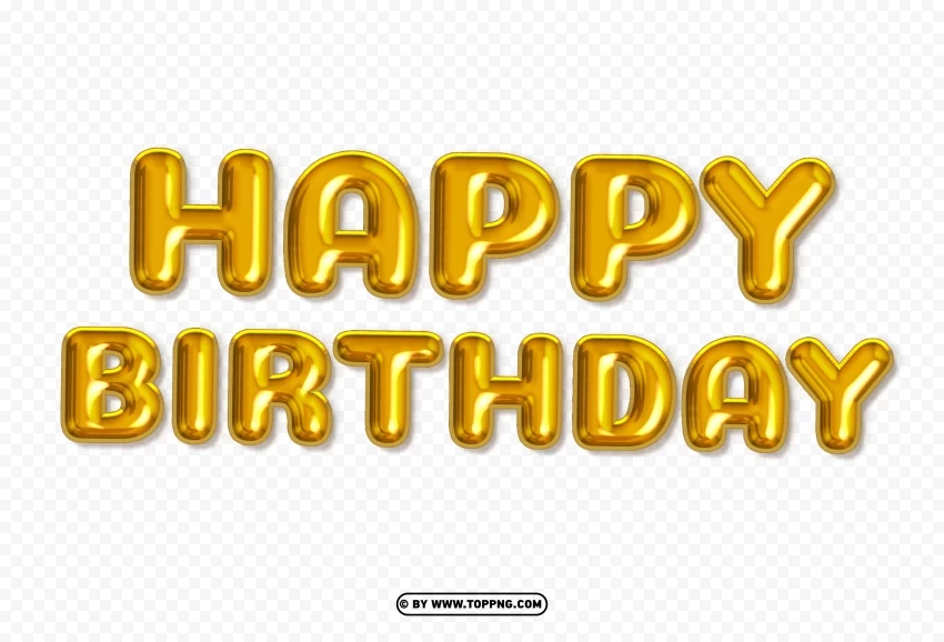 Happy Birthday Gold Balloons Words Free PNG images with alpha channel compilation