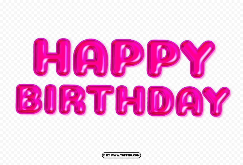 Happy Birthday Pink Balloons Words Free PNG images with alpha channel variety
