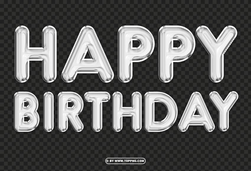 Happy Birthday Balloon Silver Free Download PNG With Alpha Channel Extensive Images