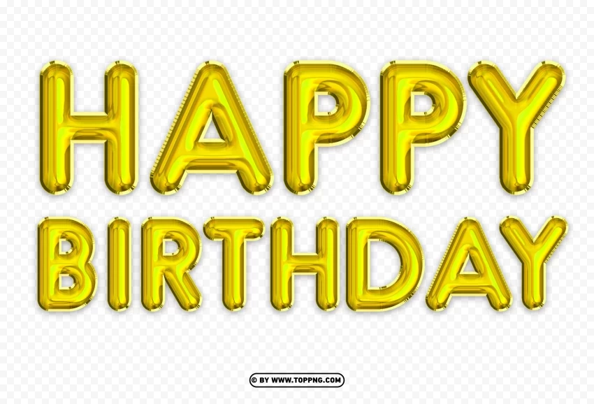 happy birthday yellow Balloon Clipart Free PNG download