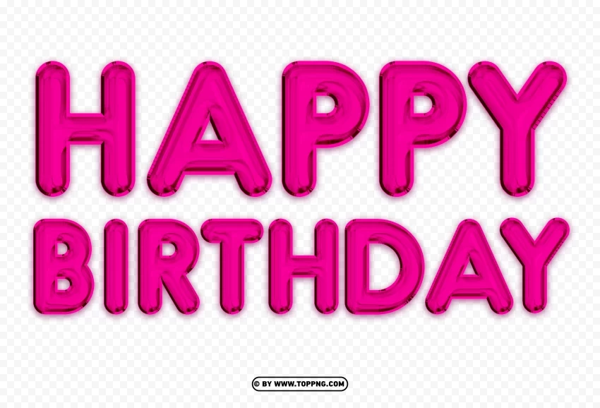 Pink happy birthday Balloon Clipart ClearCut Background PNG Isolation
