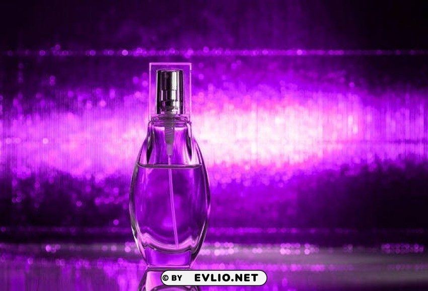 purple perfume PNG with clear background set